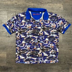 Robert Graham All Over Print Polo Shirt Multicolor Sz L
